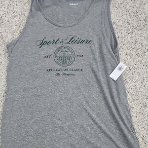 Old Navy Gray Tank Top with Green Graphic